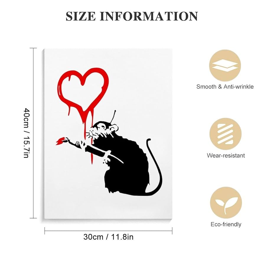 アートポスター/バンクシー・GET OUTネズミ アートポスター/バンクシー