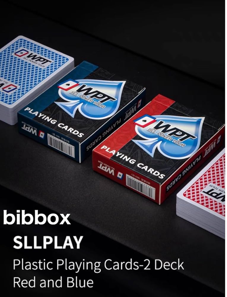 ポーカー大会専用WPT プラスチックトランプ 防水（赤・青50セット)100