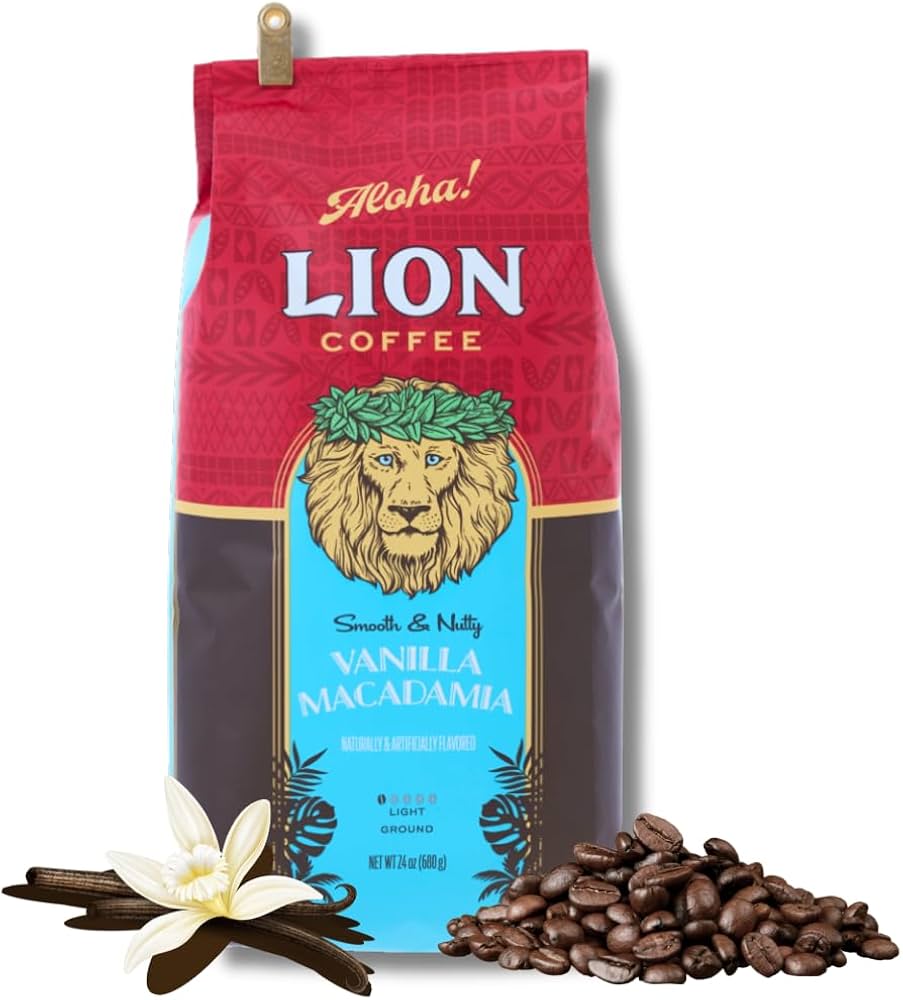 Amazon.co.jp: Lion Coffee バニラマカダミア 豆 24oz (680g) : ホーム