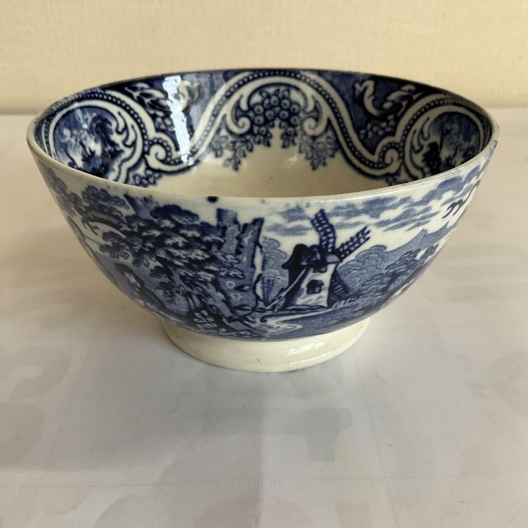 Amazon.co.jp: オランダ銅版小鉢染付人物風景文小鉢(デルフトか？) 18