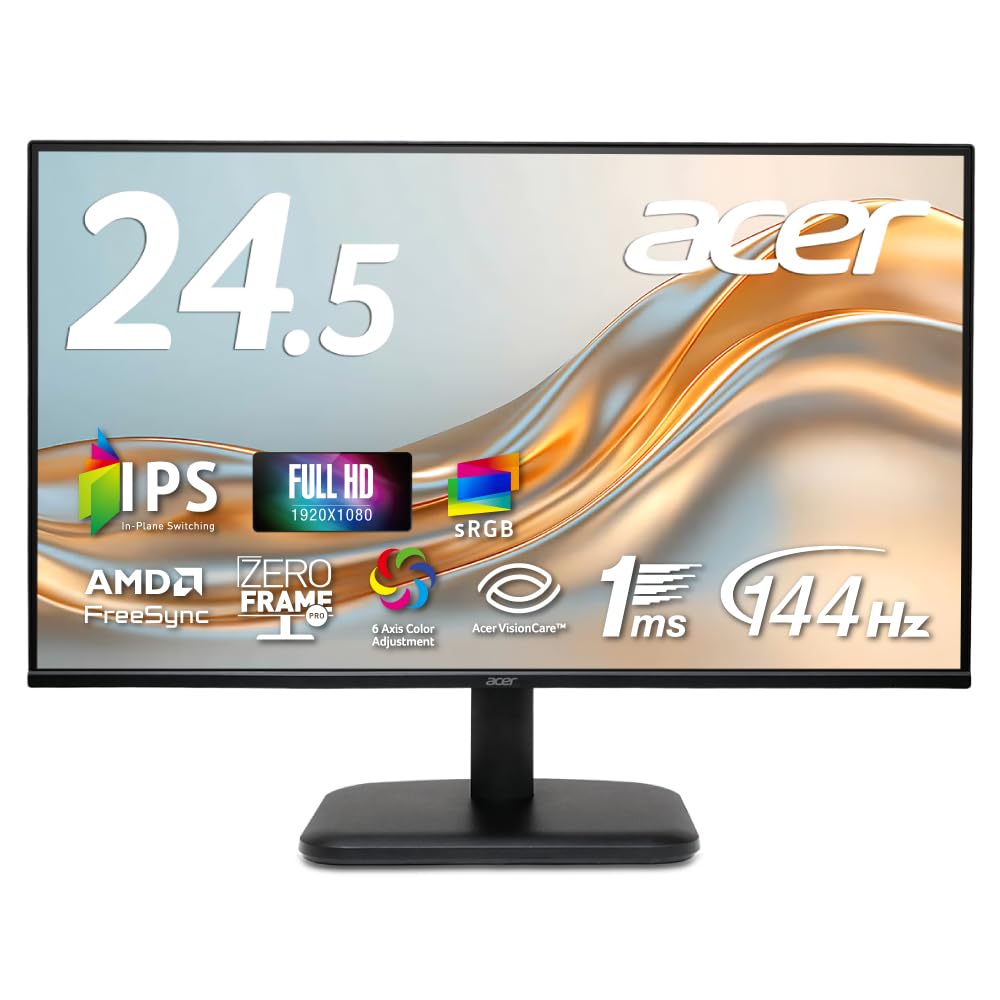 Amazon.co.jp: Acer 24.5インチ IPS 144Hz 1ms(VRB) 非光沢 sRGB 99