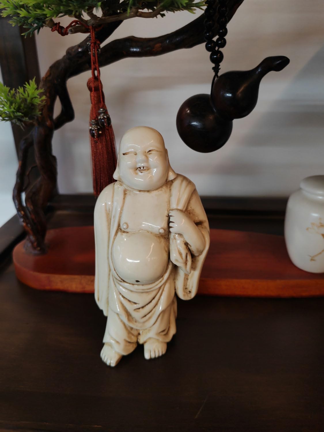 高品質 焼物の 布袋 様 骨董 ？ 陶器の布袋様(七福神) 陶器製 布袋様