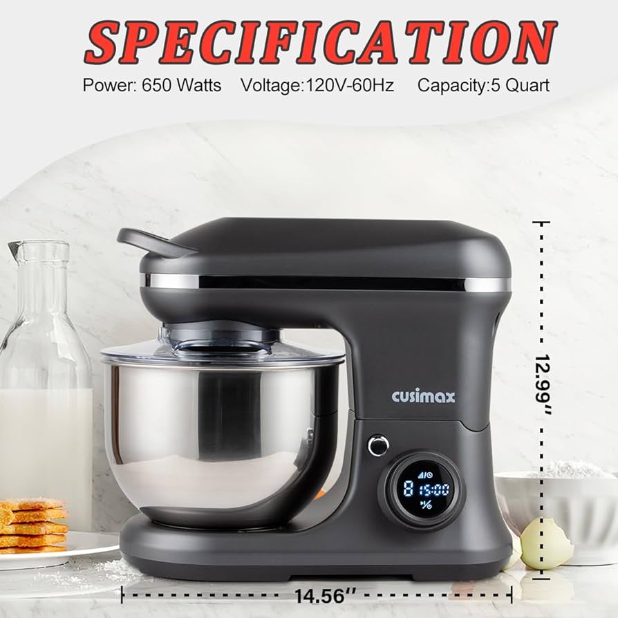 Amazon.com: CUSIMAX Stand Mixer, Dough Mixer with Digital Switch