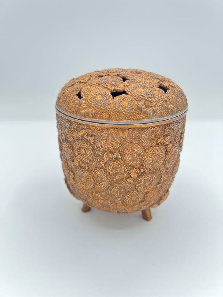 ☆香炉/佐野宏采/菊華/茶道具/香道具/伝統工芸/金属工芸/美術/中古/