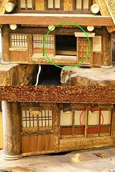 希少】茅葺 古民家 リアル模型 昭和レトロ 照明付き オブジェ 希少