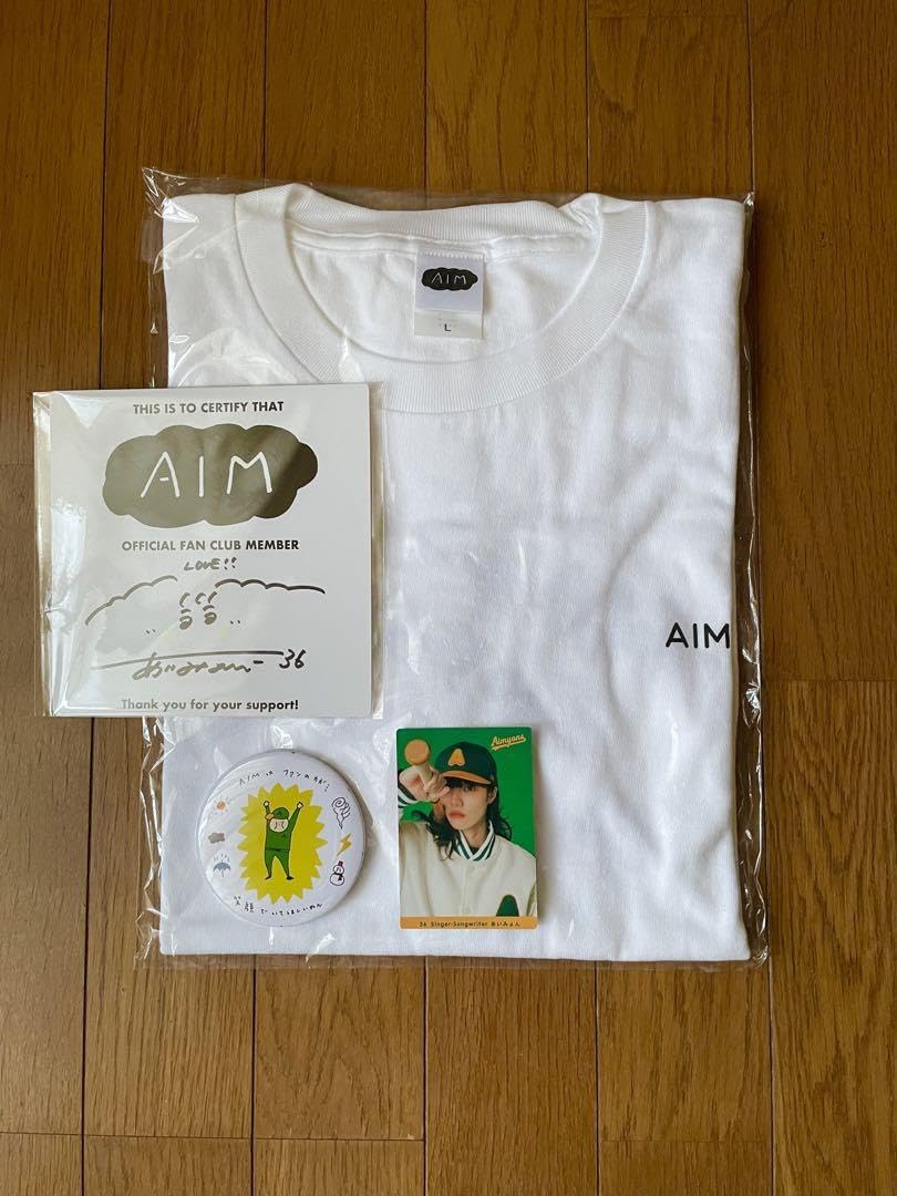 AIM限定デザインTシャツ 【L】 ＆ 直筆サイン入りミニ色紙 AIM限定