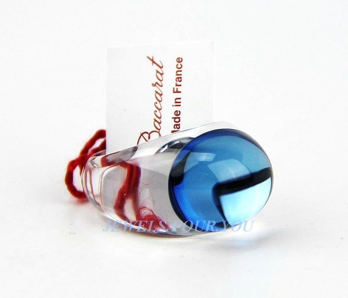 Baccarat❤️ガラスリング クリア アーク リング 虹色の輝き☆フランス