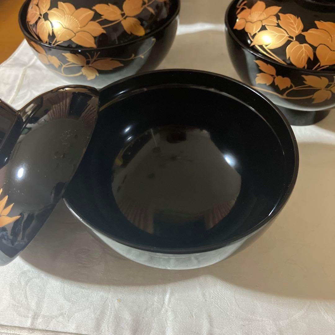 特選漆器 御吸物椀 会津塗 特選漆器 御吸物椀 竹峯5個