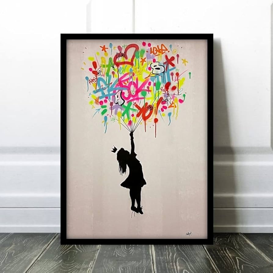 Amazon.co.jp: バンクシー バルーン少女 各種サイズ アートポスター