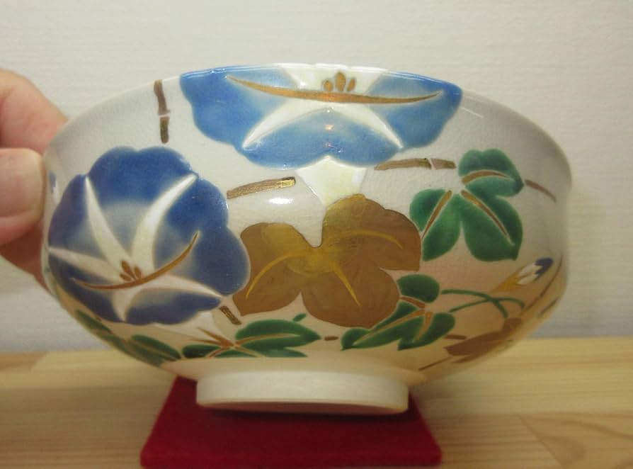 送料込【逢絢亭・新品】茶道具 茶碗 京焼 仁清 青楓の図 山本蓼