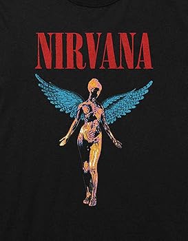 Amazon.com: Nirvana T Shirt In Utero Angelic Band Logo Official