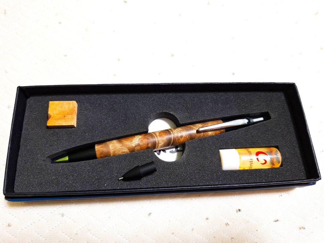 上杢】ボナンペン マーブルウッド 真鍮金具 シャープペンシル 野原工芸