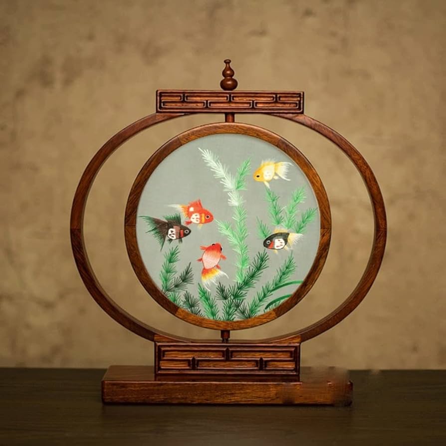 Amazon.co.jp: 刺繍、蘇州刺繍、中国刺繍 手作りの両面刺繍の卓上装飾