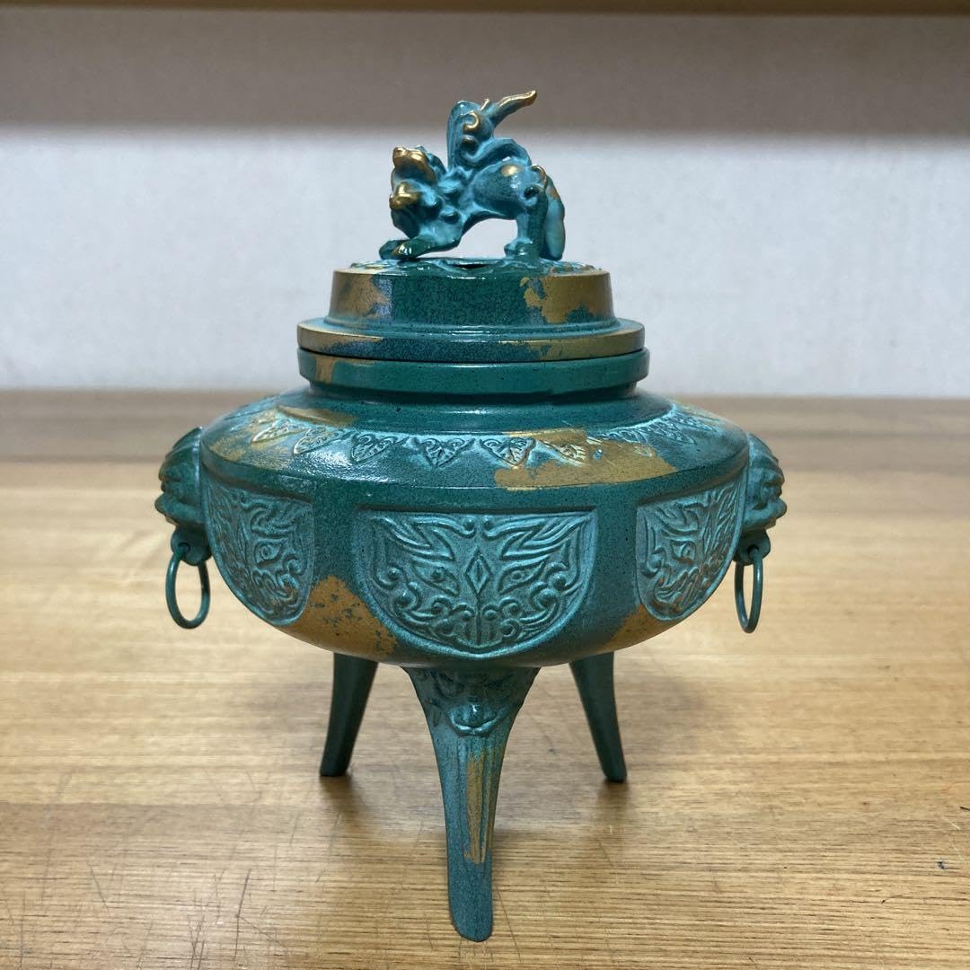 香道具鋳銅内金溜香炉在銘MR7602