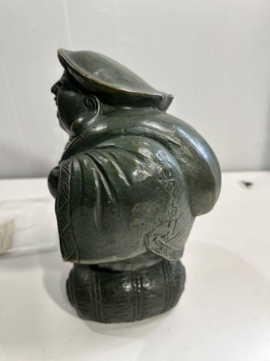 彫刻家 石崎秀峰作 青銅 家鴨 置物 重さ約5.3kg Y R5824B 彫刻家 石崎