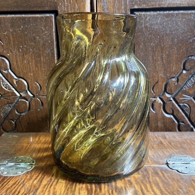 ガラス作家 フラワーベース 吹きガラス ビンテージ インポート