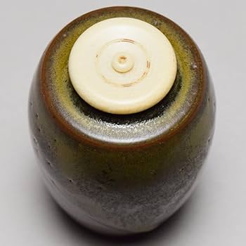 Amazon.co.jp: 丹波焼尾中窯市野信水肩衝茶入共箱仕覆付茶道具茶器吉野