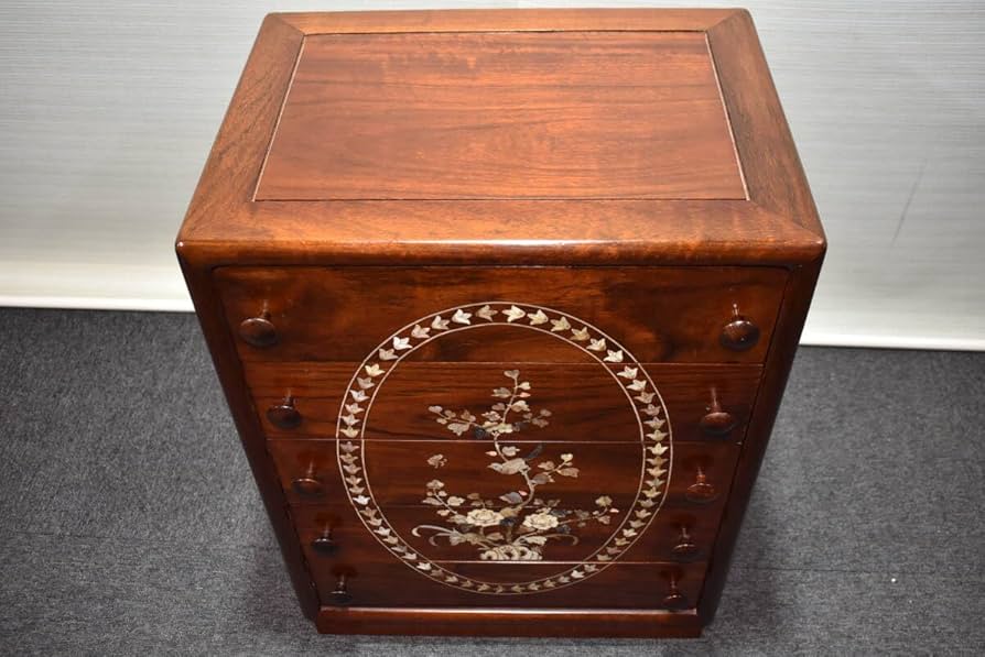 韓国 中国 唐木 螺鈿 象嵌 漆 キャビネット 箪笥 龍のデザイン 韓国