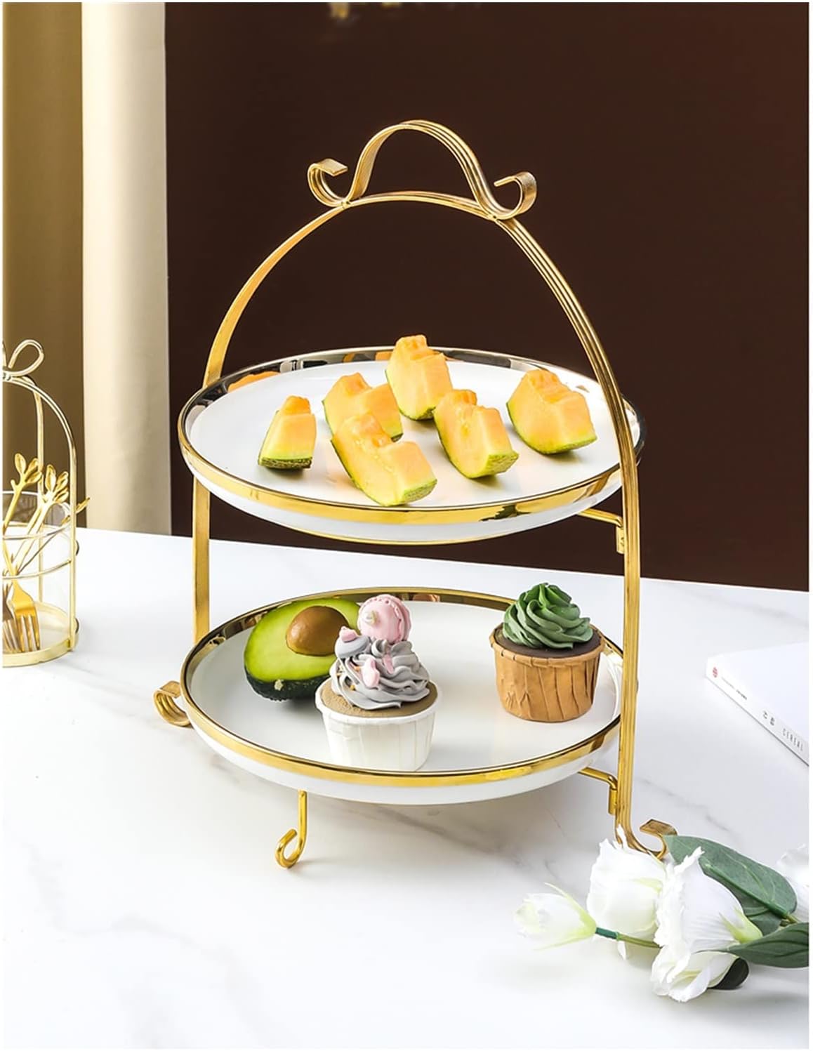 清】陶磁器 神獣紋 大清乾隆年製 粉彩双耳花瓶 中国美術 41cm 古杉箱入