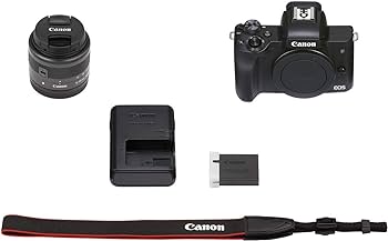 Amazon.com : Canon EOS M50 Mark II + EF-M 15-45mm is STM Kit Black