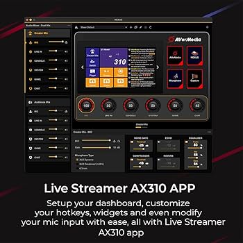 Amazon.com: AVerMedia Live Streamer AX310 - Creator Control Center