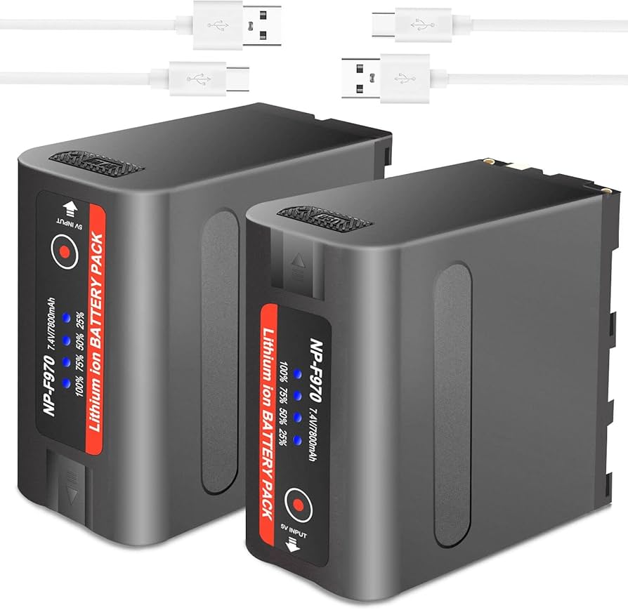 Amazon.com: 2 Pack 7800 mAh NP-F970 Rechargeable Battery with Type