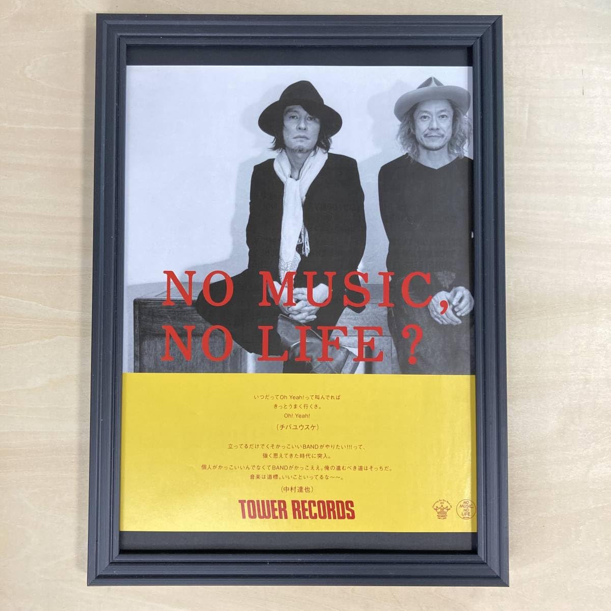 NO MUSIC NO LIFE チバユウスケ 中村達也 ポスター タワレコ 【公式通販】