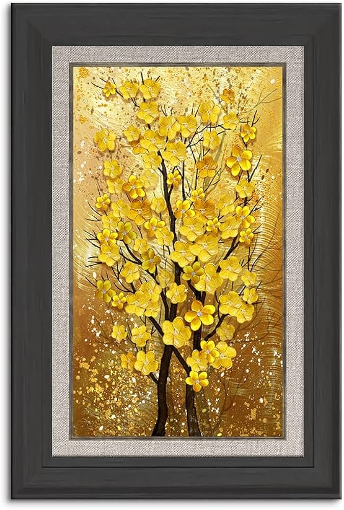 Amazon.co.jp: アートパネル 玄関 金運アップお 幸運の木風水絵