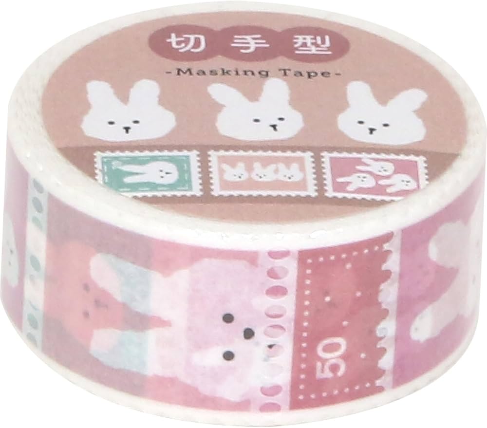 Amazon.co.jp: ラボクリップ 切手型マスキングテープ トリオ ウサギ