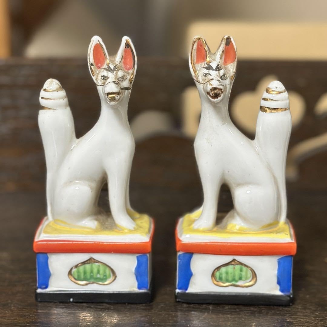 古作 土人形 狐 お稲荷さん 郷土人形 今戸人形 古道具 アンティーク