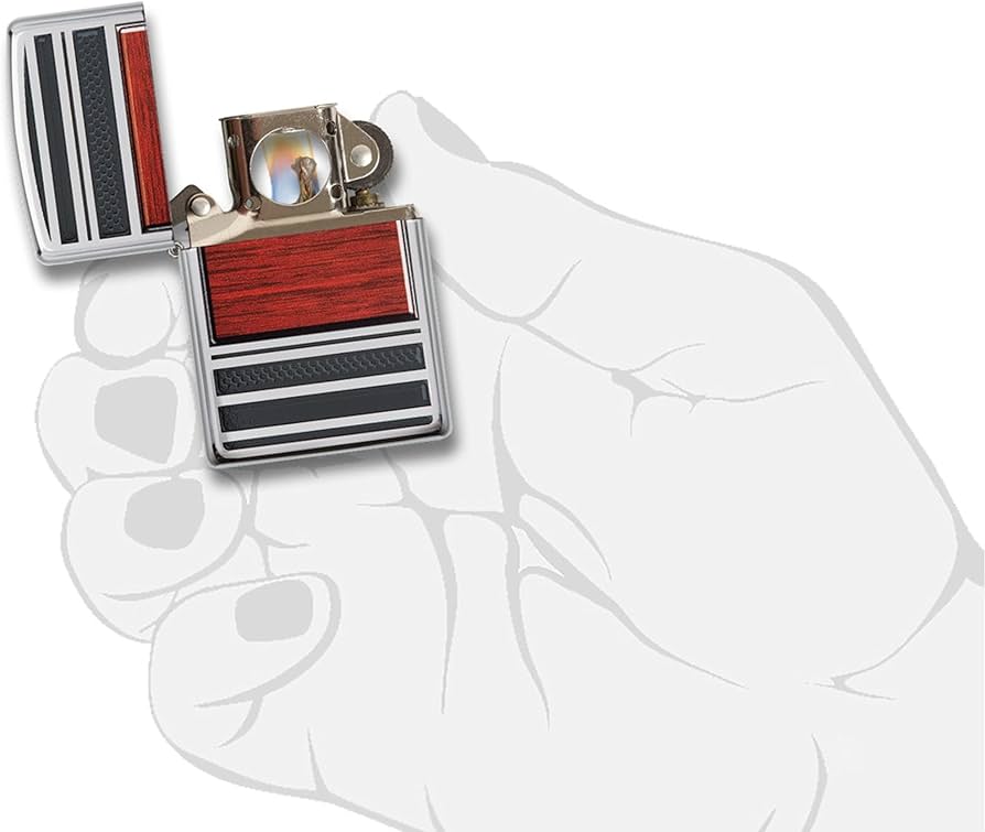 Amazon.com: Zippo Wood Grain High Polish Chrome Pipe Pocket