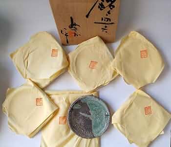 Amazon.co.jp: 常滑焼 名工 桧原窯 大迫みきお 灰釉 銘々皿 6客セット