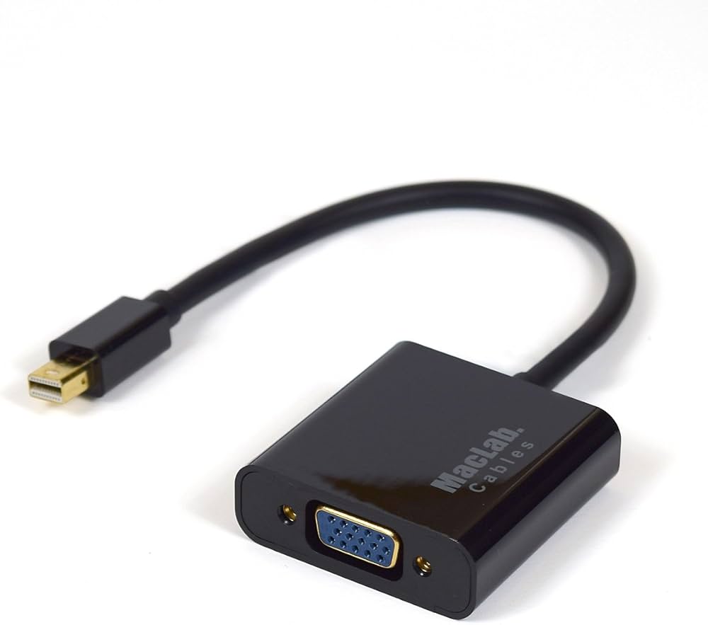 Amazon | MacLab. Thunderbolt VGA 変換 アダプタ ブラック 20cm Mini