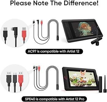 Amazon.com: XPPen AC97 3 in 1 Cable for Artist 12, Artist 10/12/13