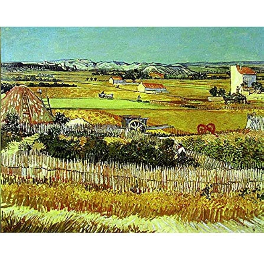 ラ・クローの収穫風景 ゴッホ美術館 オフィシャル 複製画 ラ・クローの