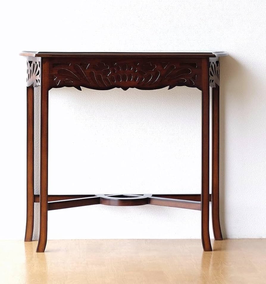 Amazon｜コンソールテーブル 無垢 アンティーク風 電話台 アジアン家具