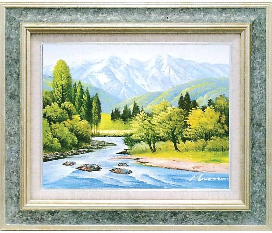油彩画 白馬風景 油彩画 白馬風景