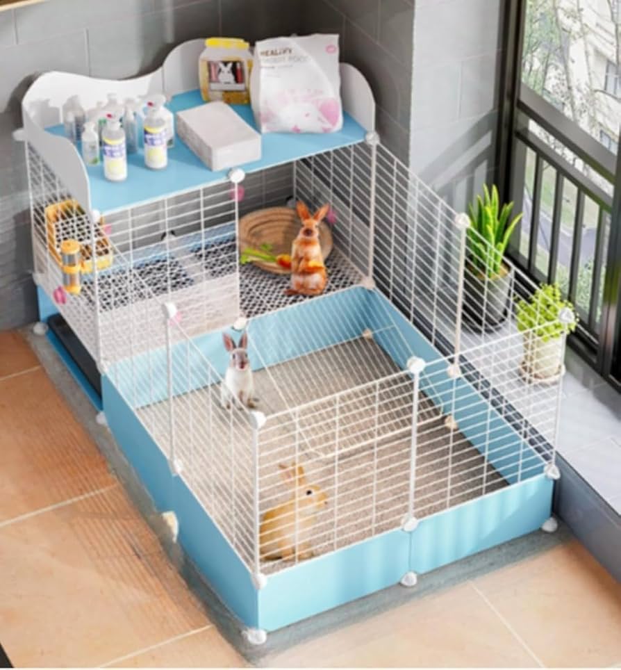 Amazon | ラビットケージ うさぎケージ 家庭用 室内 防噴霧 ペット