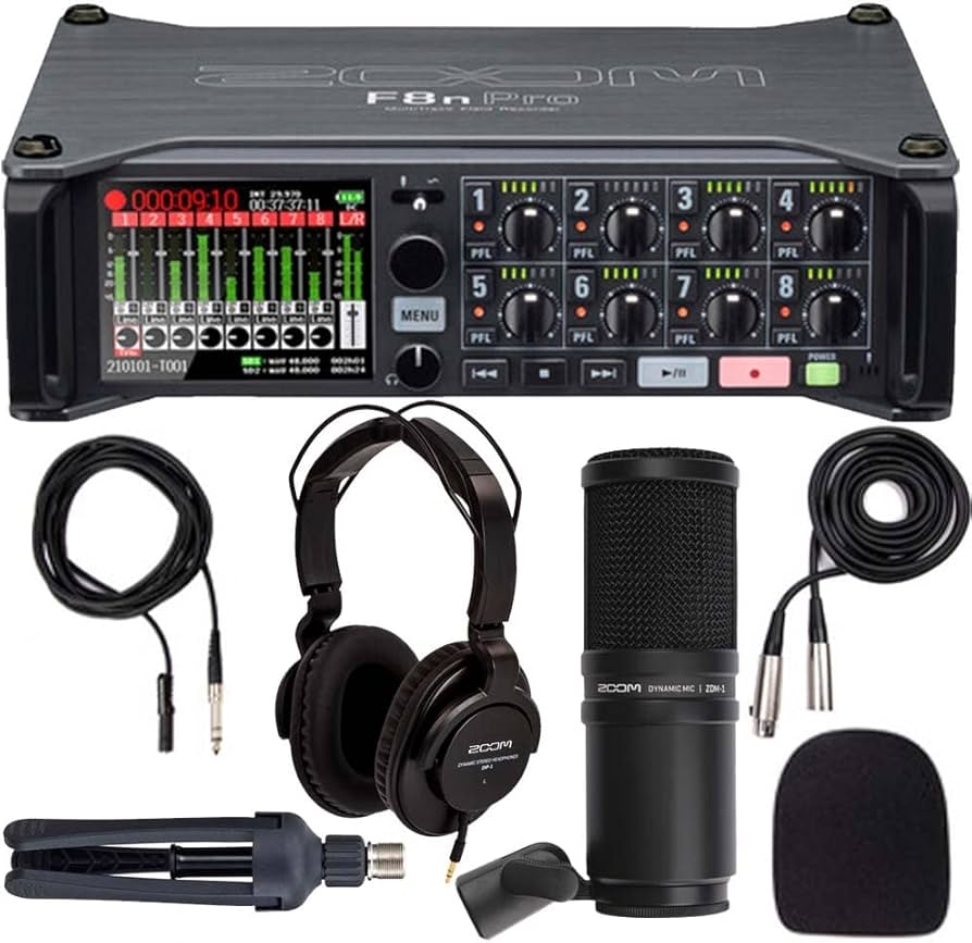 Amazon.com: Zoom F8n Pro Multitrack Field Recorder with Zoom ZDM-1