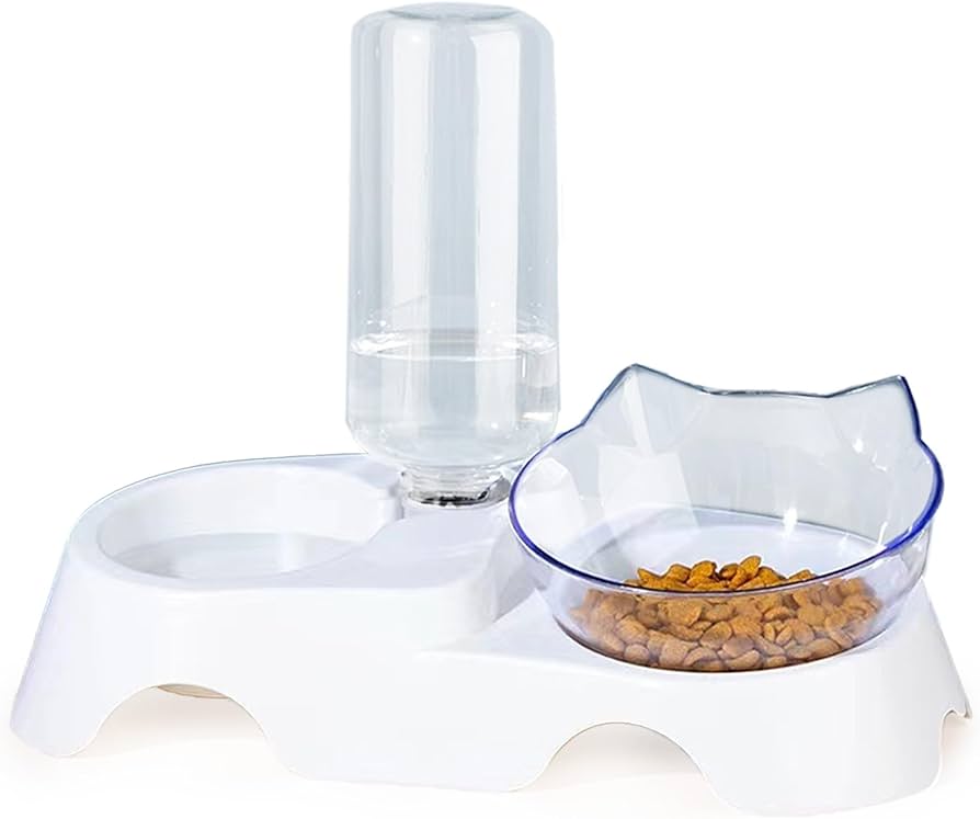 Amazon | あに〇 ペット 食器 スタンド フードボウル 自動給水器付