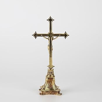 Amazon.co.jp: BCカトリックメタルスタンディング十字架、祭壇用イエス