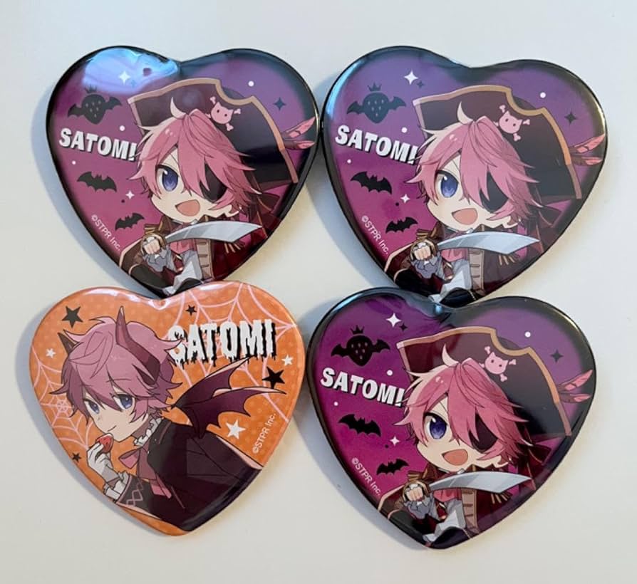 すとぷり さとみ ハートの缶バッチ 2022 ハロウィン 等身 すとぷり