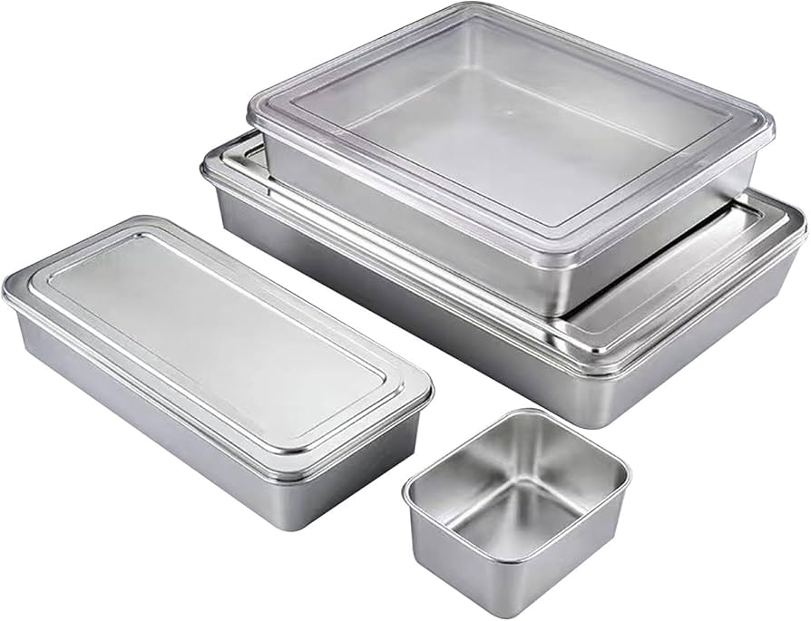 Amazon｜ステンレストレイ 蓋付き 料理 大型 家用バット 調理器具