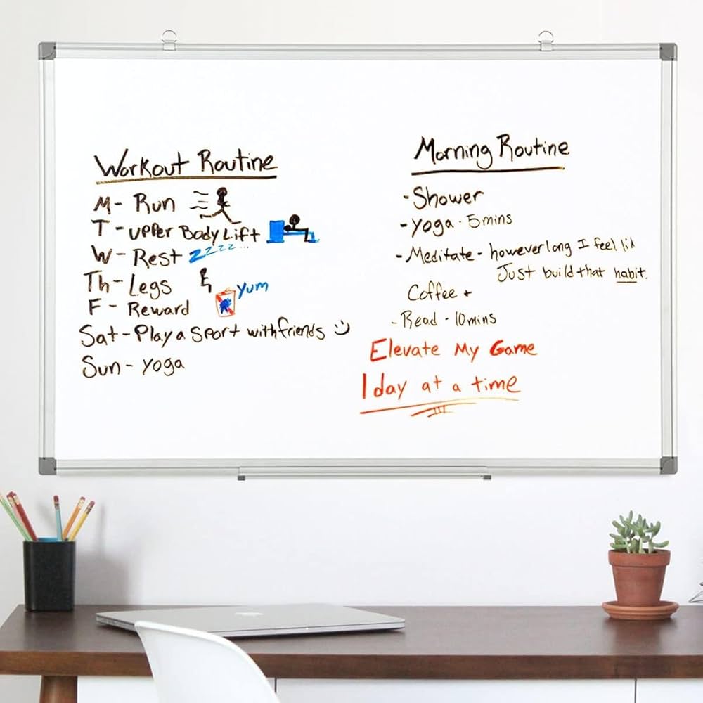 Amazon | ホワイトボード 壁掛け 幅1200×高さ900mm マグネット式 大型