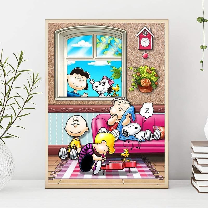 Amazon | スヌーピーとその仲間たち-ダイヤモンドペインティング5D