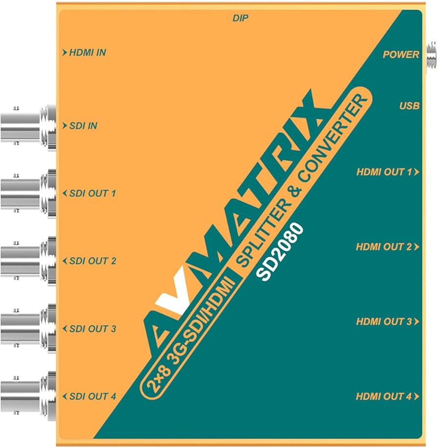 Amazon.com: AVMATRIX SD2080 2x8 SDI/HDMI Signal Splitter Converter