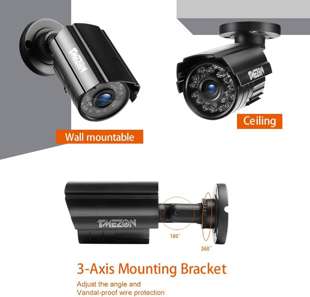 Amazon.co.jp: TMEZON 防犯カメラセット 4CH防犯防犯レコーダー＆ HD