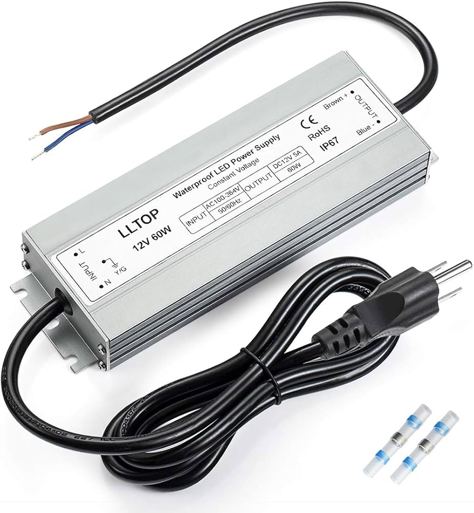 LLTOP LED Driver 60 Watts Waterproof IP67 Power Supply AC100-264V