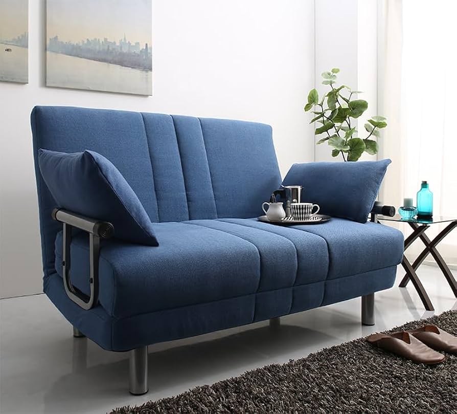 2人掛け ソファーベッド ネイビー
