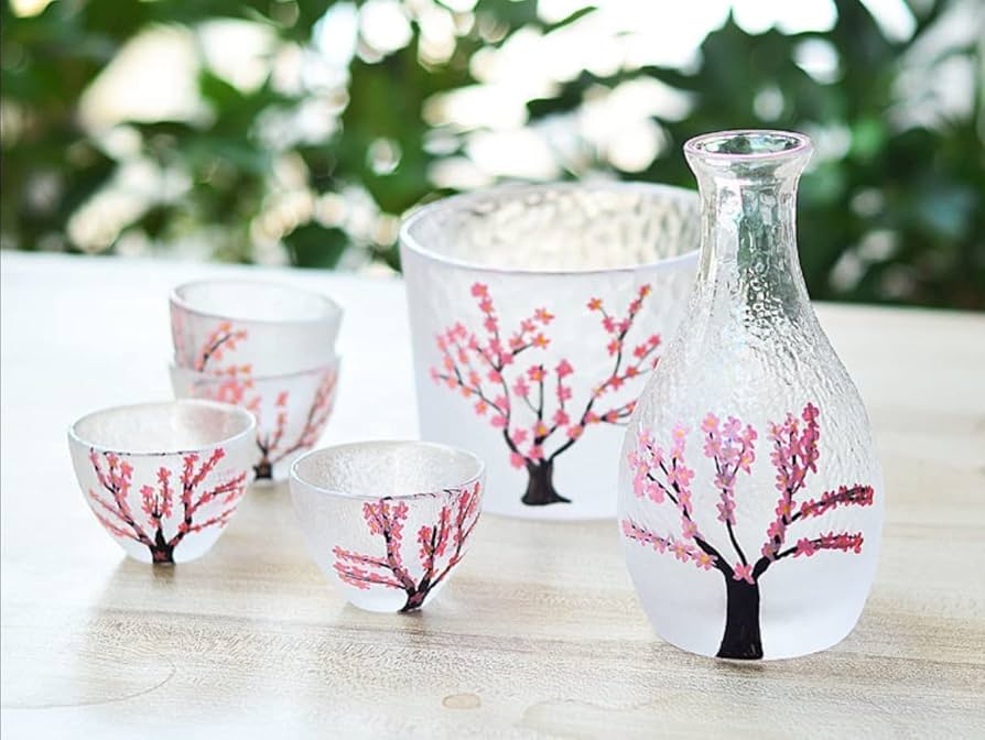 Amazon.co.jp: 冷酒器 徳利 おちょこ セット ガラス 6点セット お猪口